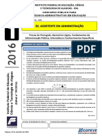 IFAL Concurso Assistente Administrativo 2016