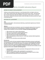 How To Write A Scientific Laboratory Report: Before You Begin Your Lab Report