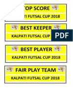 Kalpati Futsal Cup 2018: Top Score