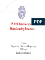 TA202A: Introduction To Manufacturing Processes Manufacturing Processes