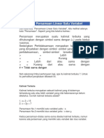 Contoh Soal N Jawaban Persamaan Linear Satu Variabel