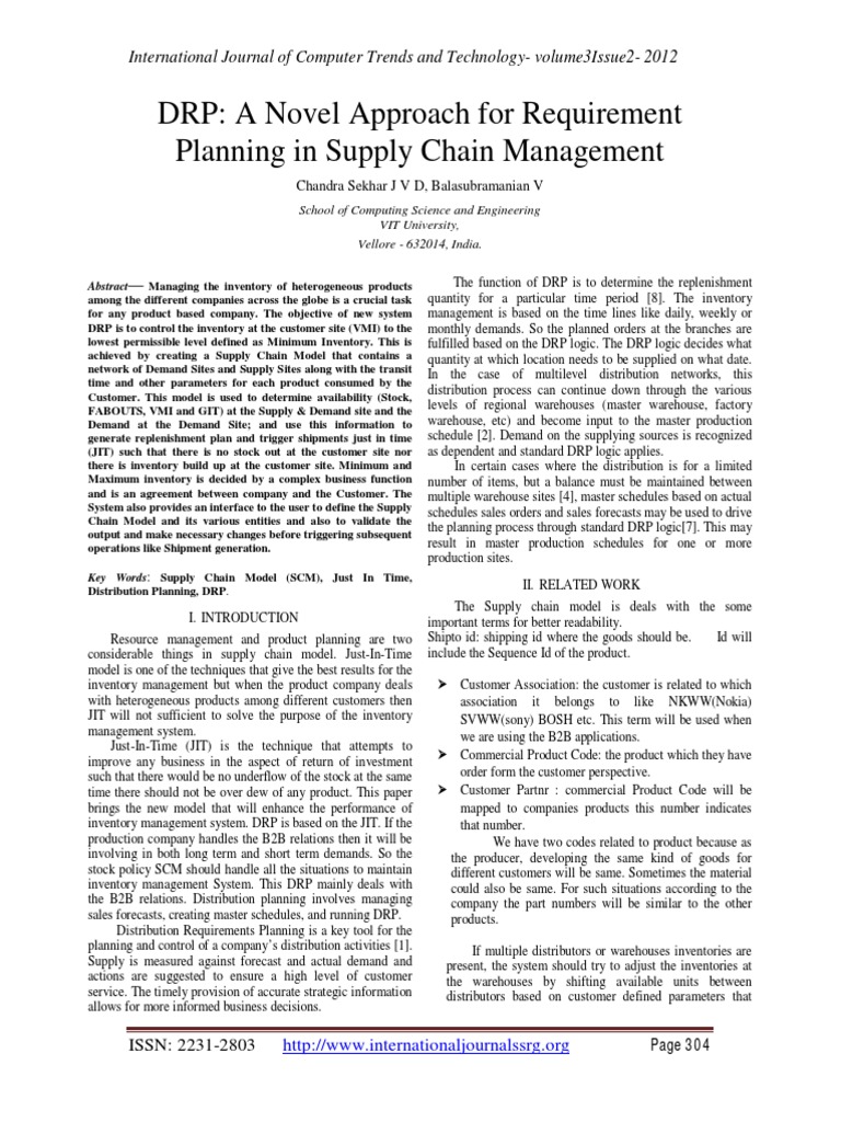 Managing Inventory Across Global Supply Chains A Novel Approach Using