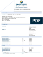 Roquette Quality Specification-Sheet Kleptose - Beta-Cyclodextrin 50 341001 en