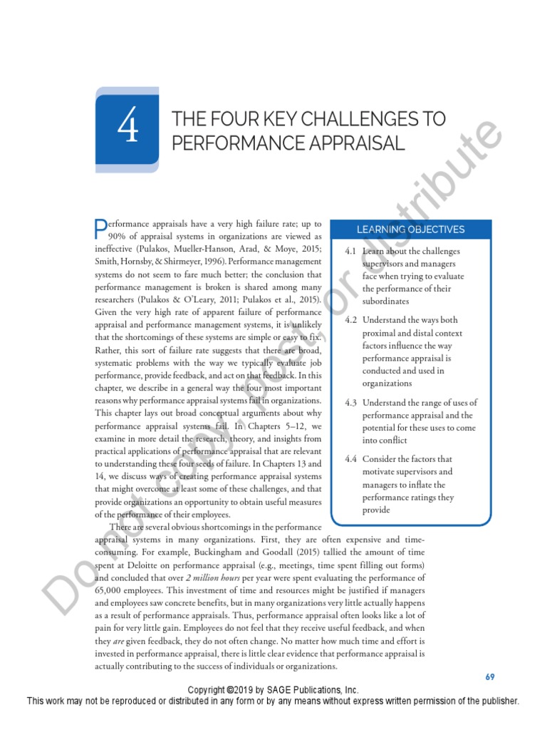 Chapter 4 Four Key Challenges To Performance Appraisal | PDF ...