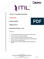 The Itil 4 Foundation Examination: Sample Paper