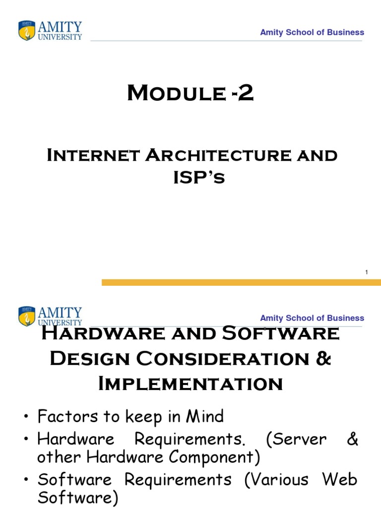 Amity School Business Module Network Architecture ISPs PDF