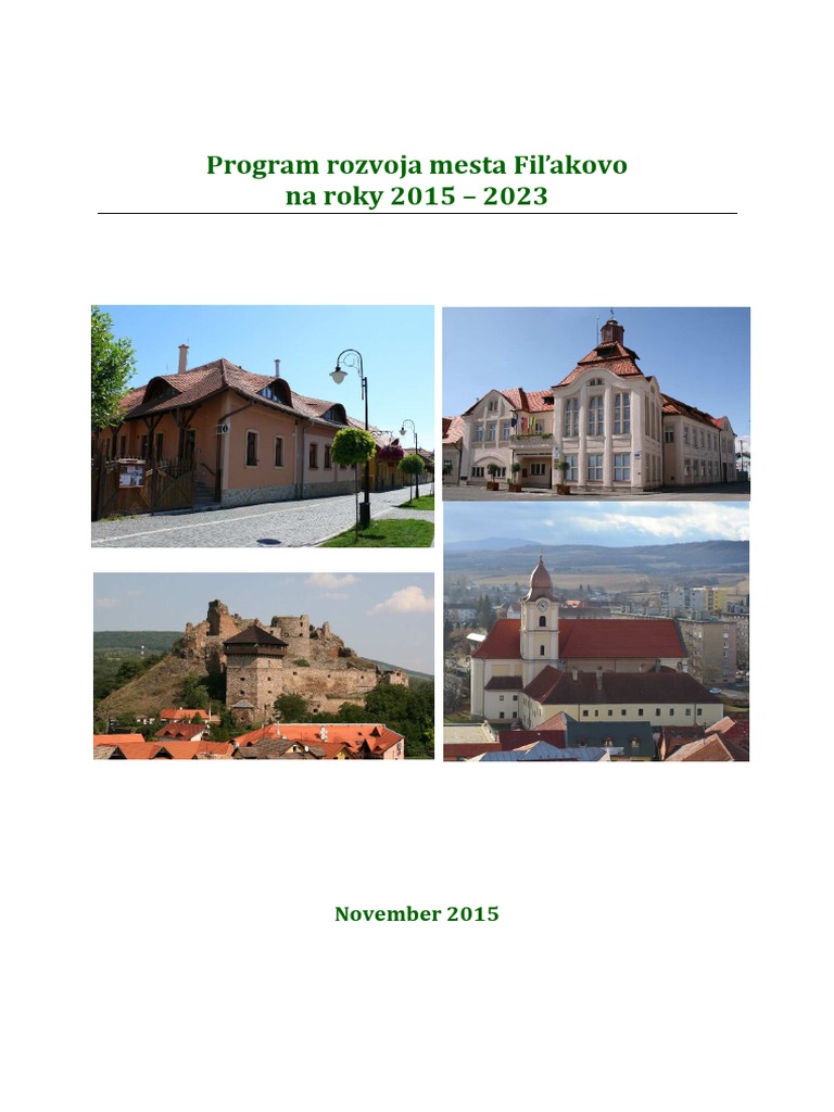 Program Rozvoja Mesta Filakovo 2015 2023 November 2015 Pdf