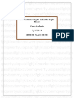 Case Analysis - Outsourcing To India