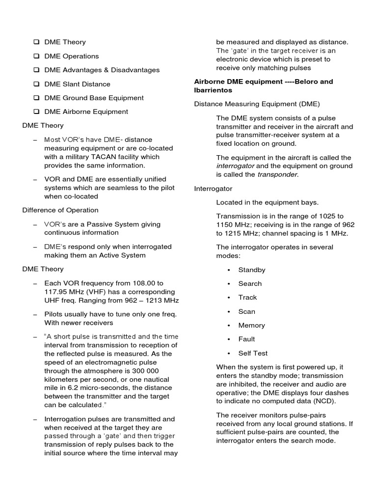 DME Theory and Operations Overview | PDF | Transponder (Aeronautics ...