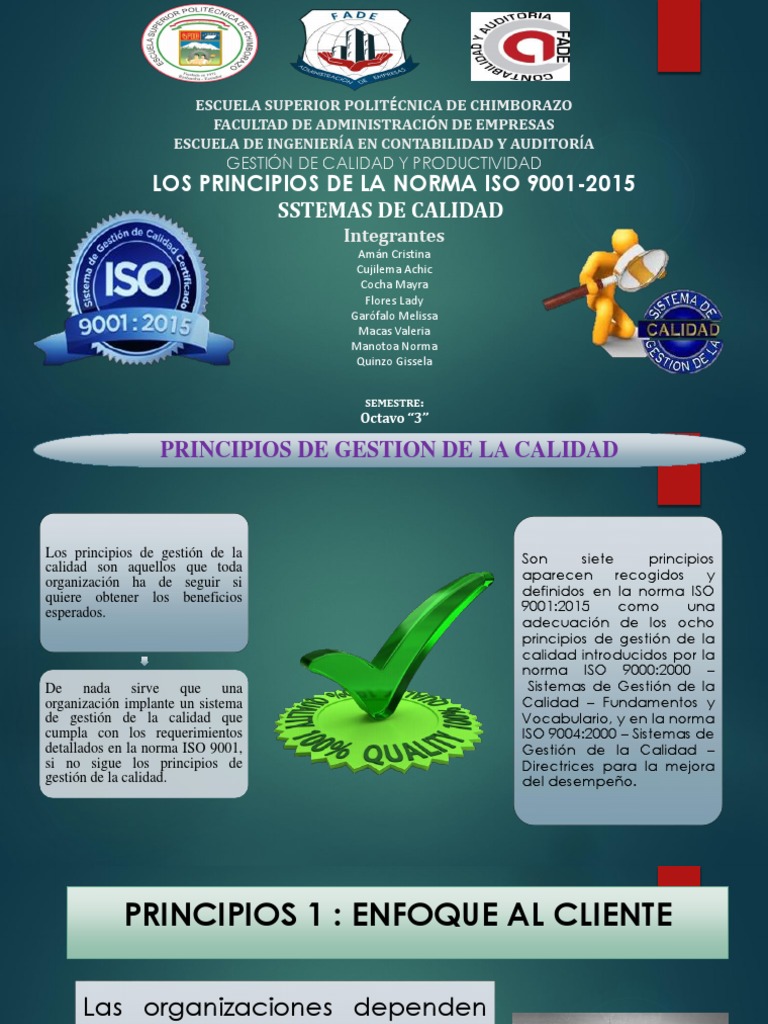 Principios Norma Iso 001 2015 | PDF | Gestión de la calidad | Sistema ...