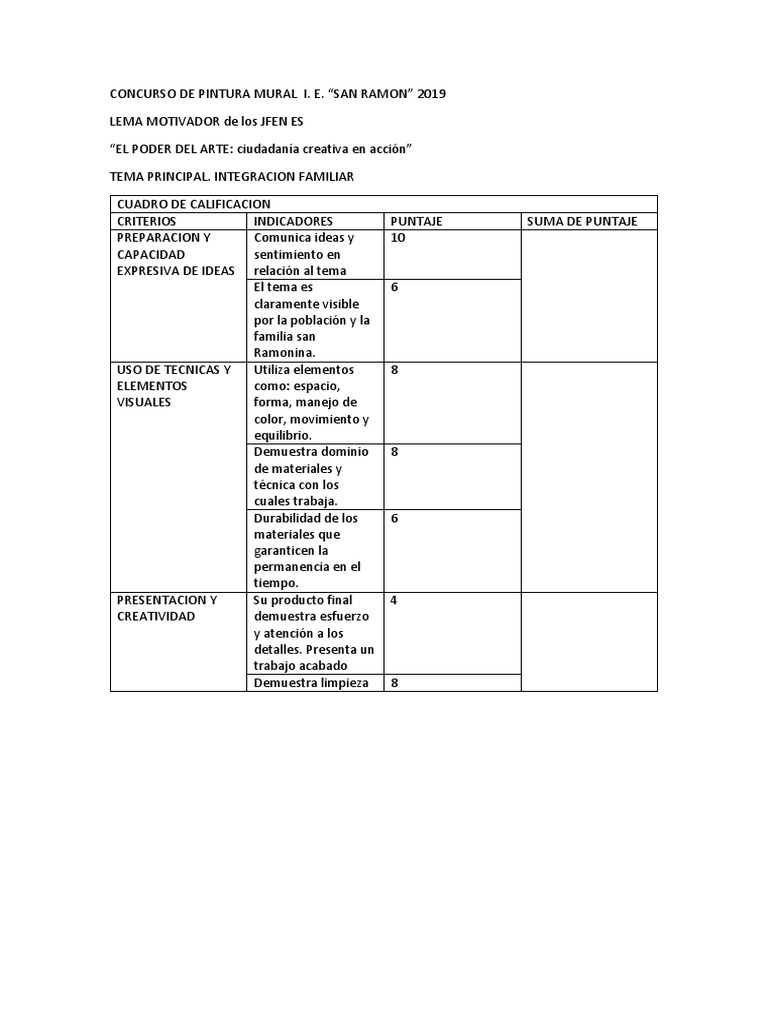 Concurso De Pintura Mural Descargar Gratis Pdf Pinturas Artes