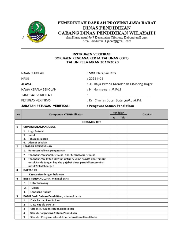 Contoh Instrumen Validasi Rkt Dan Rkas