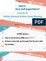 Unit 8 Comparative and Superlative : Helen Danced Better Than Mandy. Lesson 31