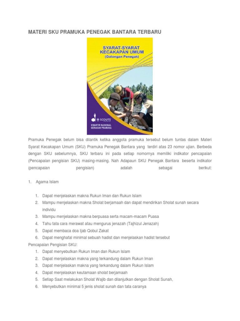 Materi Sku Pramuka Penegak Bantara Terbaru