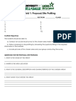 Scaffold 1: Proposal/Site Profiling: GROUP NAME: - SECTION: - CLASS: - Members