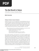 Savransky - The Bat Revolt in Values A Parable For Living in Academic Ruins