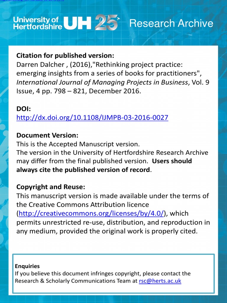 Research Archive: Citation For Published Version | PDF | Project ...
