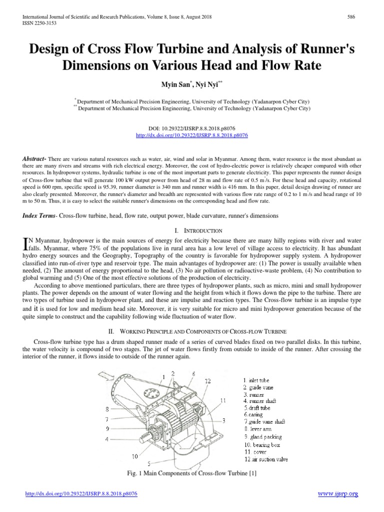 Design of Cross Flow Turbine and Analysis of Runner's Dimensions On ...