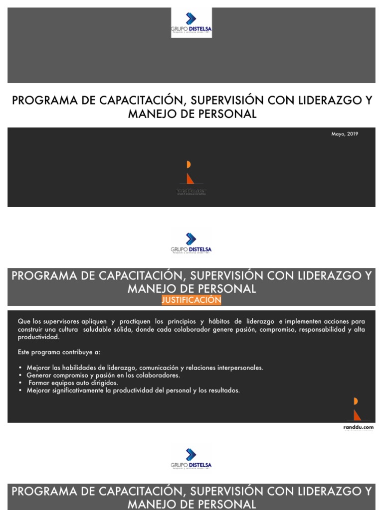 Capacitacion Supervision Liderazgo y Manejo de Personal | PDF ...