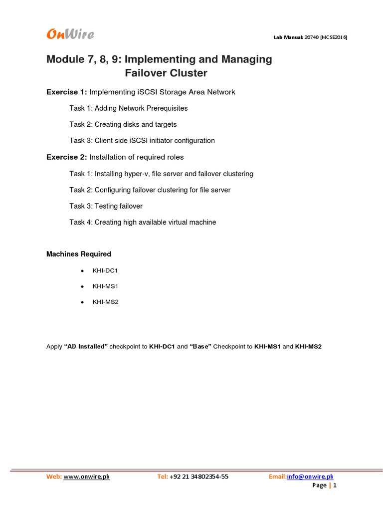 Module 7, 8, 9 PDF | PDF | Hyper V | Computer Cluster