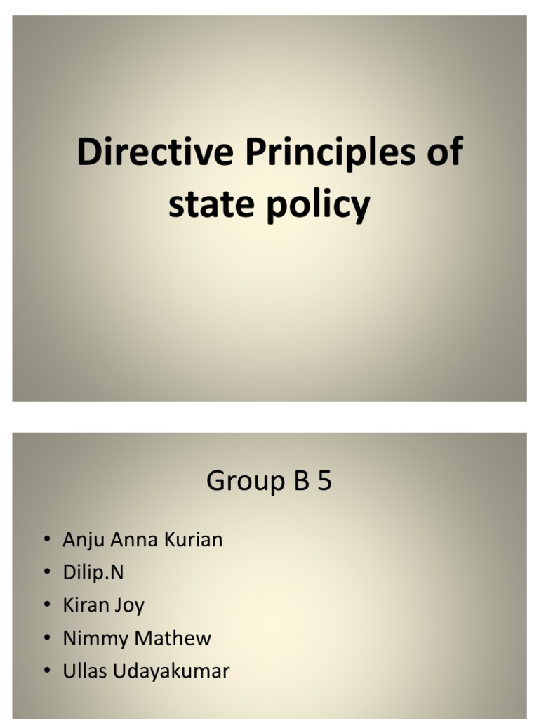 Understanding Directive Principles of State Policy | PDF | Government ...