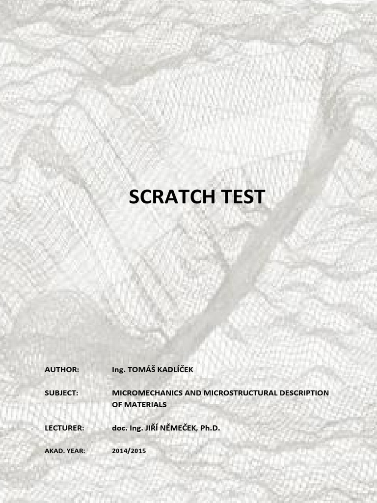 Scratch Test PDF Hardness Fracture Mechanics