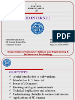 3D Internet: A Seminar Presentation ON