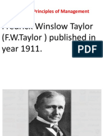 5th Aug F.W.TAYLOR PRINCIPLES