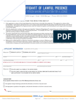 OMMA - Affidavit of Lawful Presence Form