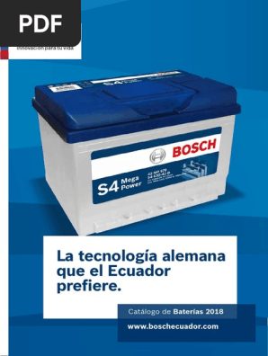 Catalogo Baterias Bosch 2019 Ecuador Coche Vehiculo De Motor