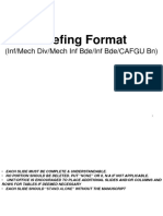 2019 Briefing Format For Hqs Div, Mech Inf Bde, Inf Bde, BLTN & CADRE BN