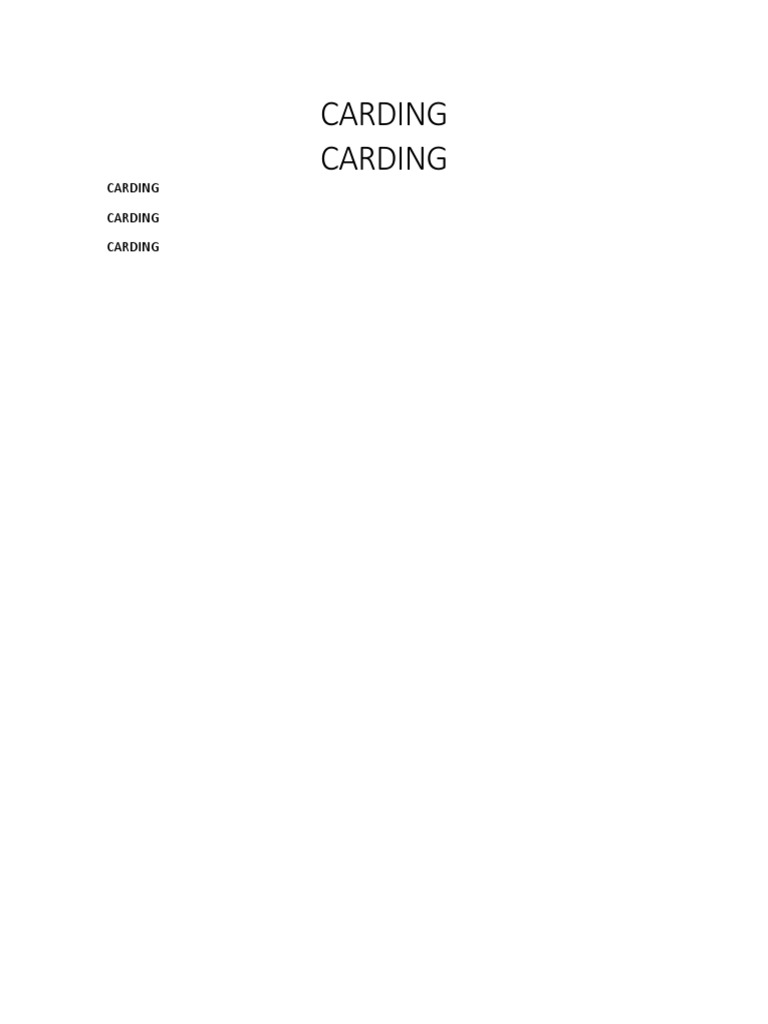 Understanding Carding Techniques | PDF | Home & Garden