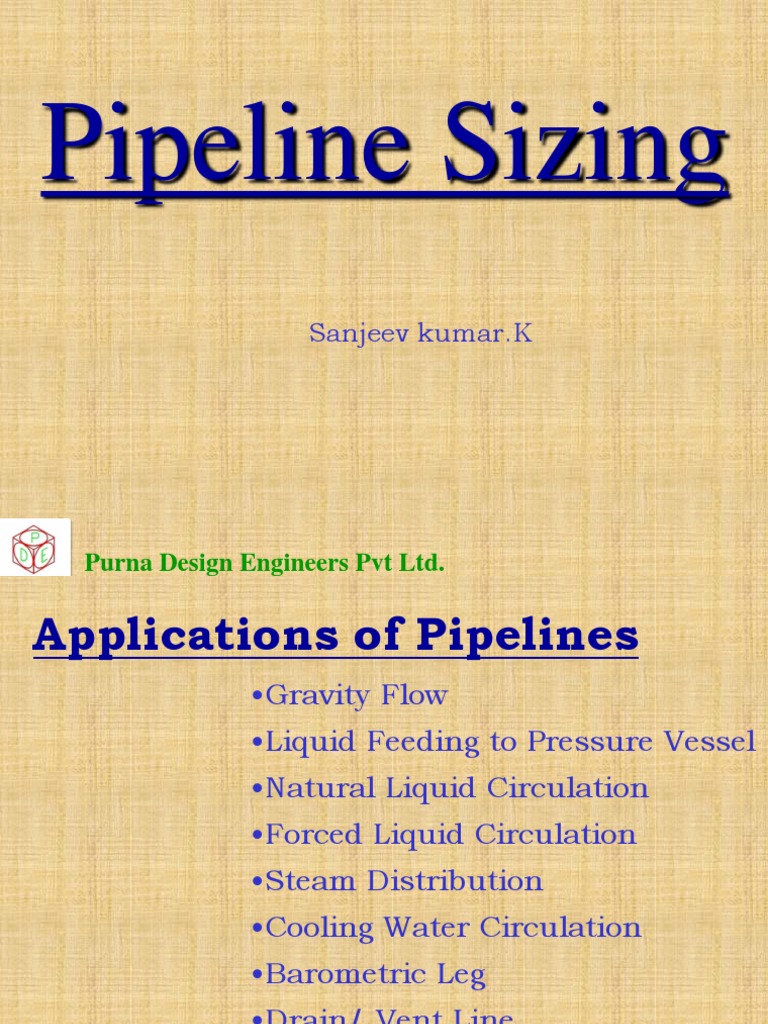 Pipe Sizing PDF Pipeline Transport Pressure