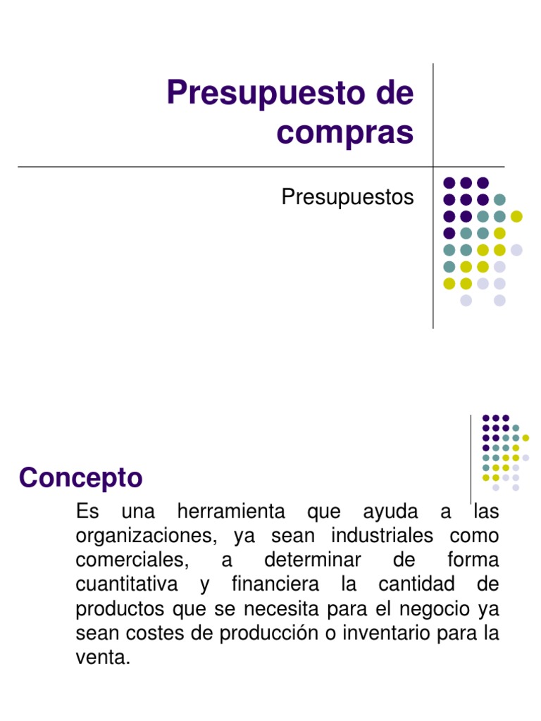 Presupuesto de Compras | PDF | Presupuesto | Business