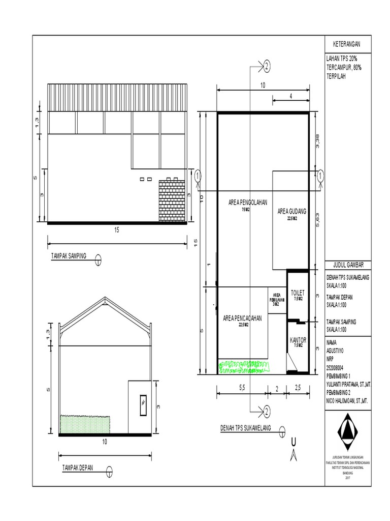 Denah TPS Sukamelang 3R dan Desain | PDF