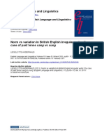 Norm Vs Variation in British English Irregular Verbs