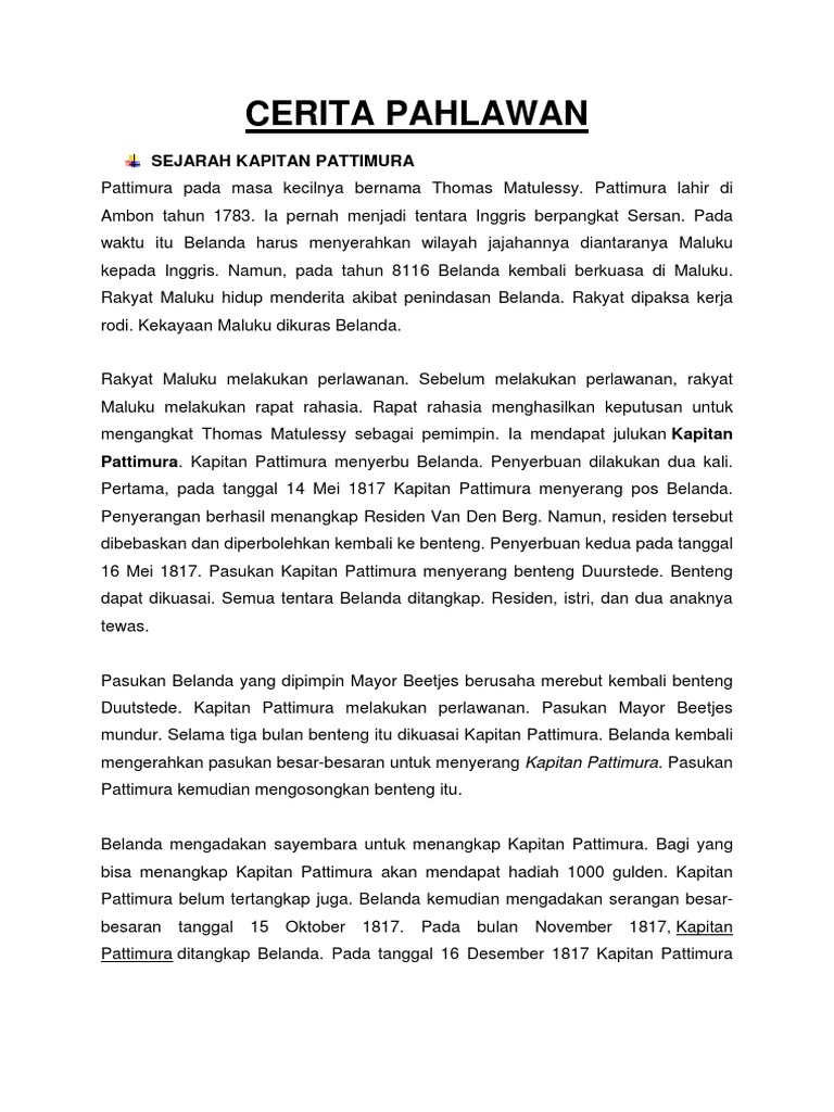Kisah Pahlawan Nasional Indonesia | PDF