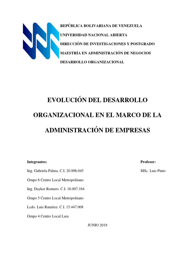 Evolución Del Desarrollo Organizacional | Descargar gratis PDF ...