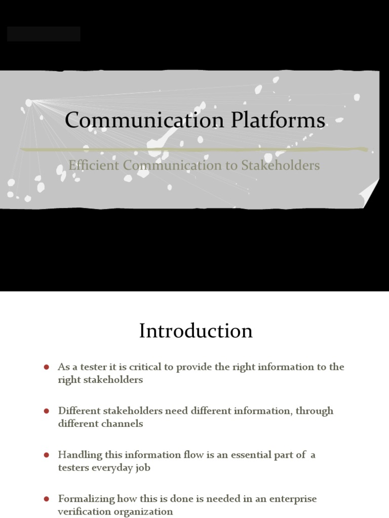 Communication Platforms | PDF | Software Testing | Information