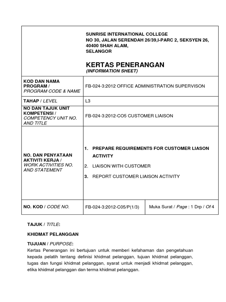 Kertas Penerangan | PDF
