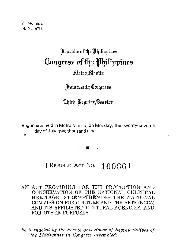 National Cultural Heritage Act of 2009 | PDF | Cultural Heritage ... - Cultural Property Rights Act