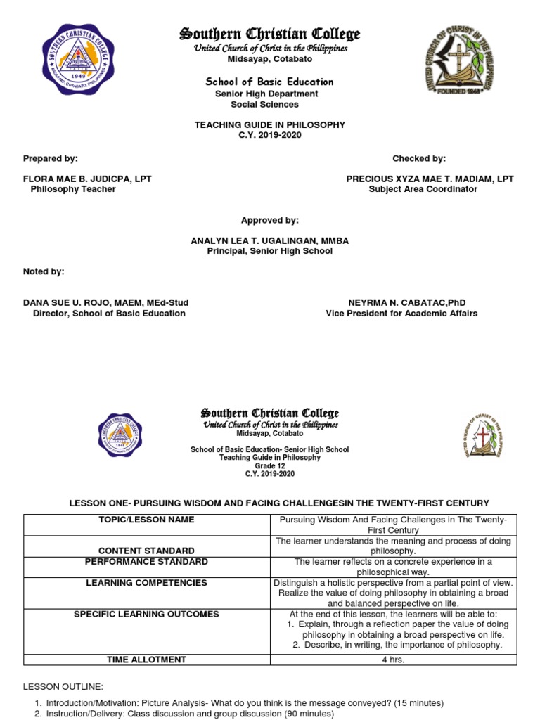 SENIOR HIGH SCHOOL CORE SUBJECT For PHILO | PDF | Learning | Teachers