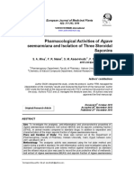 Seemanniana and Isolation of Three Steroidal: Pharmacological Activities of Agave Saponins