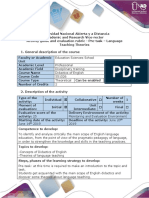 Activity Guide and Evaluation Rubric Pre-Task, Language Teaching Theories