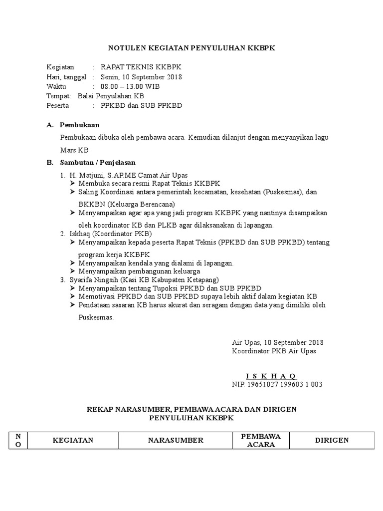 Notulen Rapat Teknis