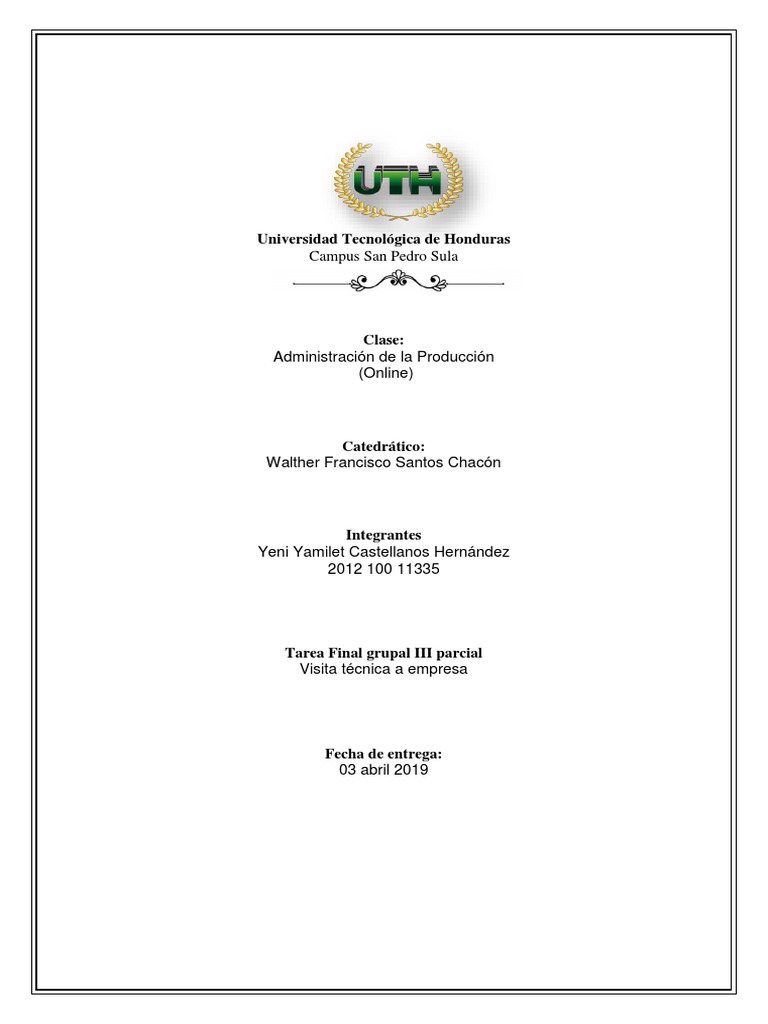 Proyecto Final Produccion Yeni Honduras Cerveza