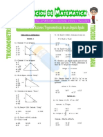 Problemas Con Razones Trigonométricas de Un Ángulo Agudo para Tercero de Secundaria PDF