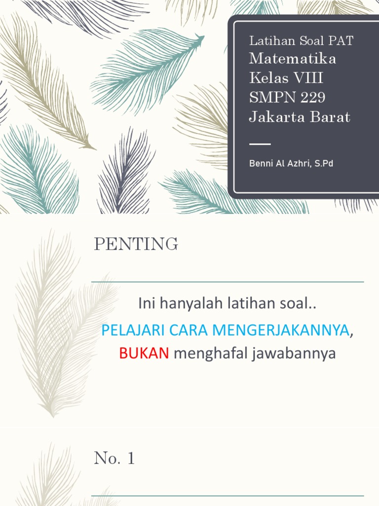 Latihan Soal Pat Matematika Kelas Viii