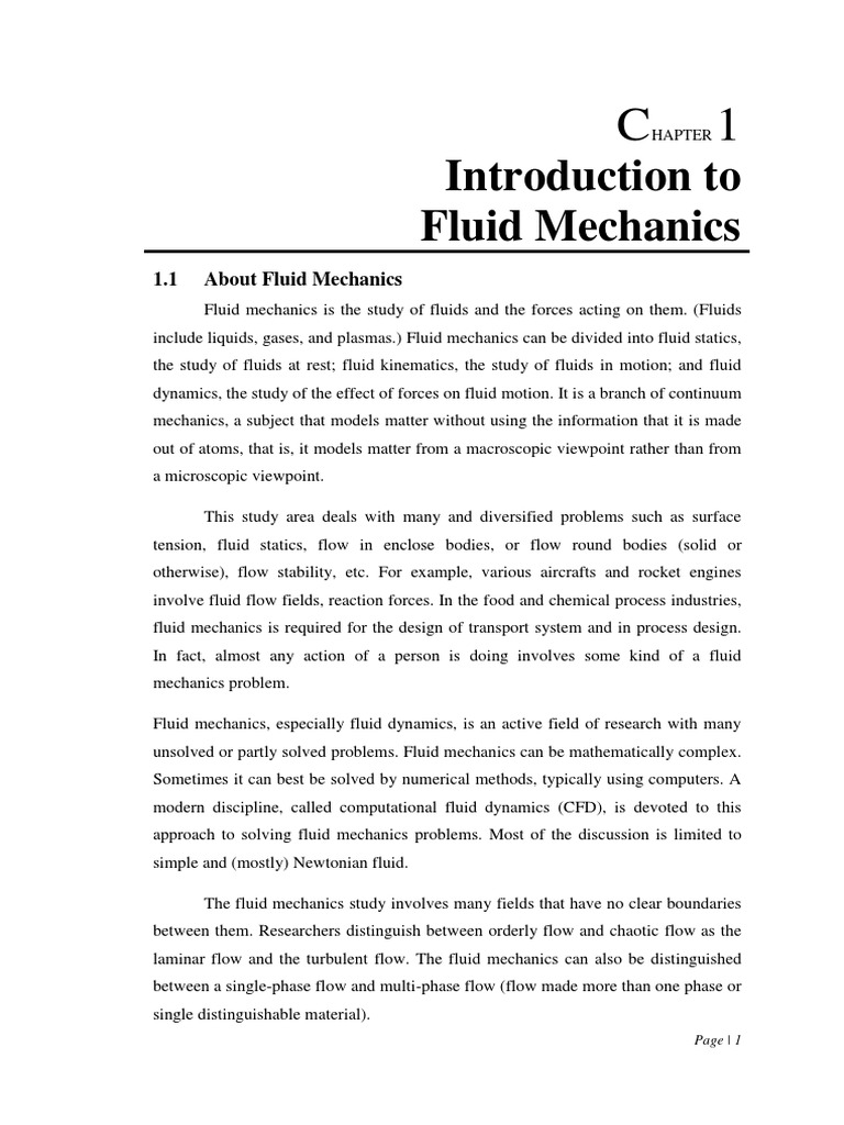 Introduction to Fluid Mechanics Overview | PDF | Fluid Dynamics | Shear ...