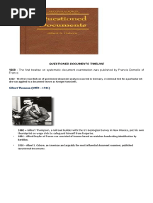 Questioned Documents Timeline